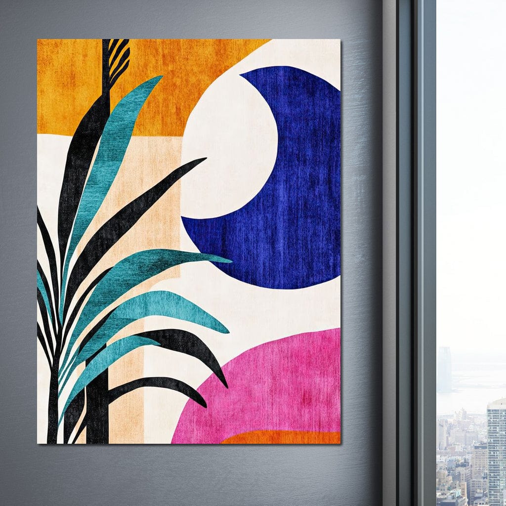 Tablou Canvas Premium, LuxCanva® J1011, Dialog Intre Forme, Frunza, Valuri, Liniste, Forme, Geometrie, Arhitectura, Abstract, Estival, Anotimp, Semiluna, Living, Dormitor