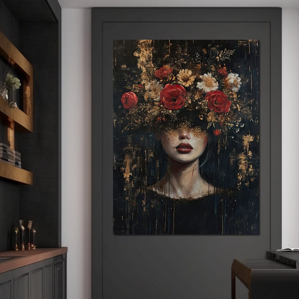 Tablou Canvas Premium, LuxCanva® G1200, Regina Florilor Nocturne, Gradina, Interior, Trandafiri, Tacere, Visare, Petale, Natura, Roze, Mitologic, Splendoare, Birou, Living, Dormitor