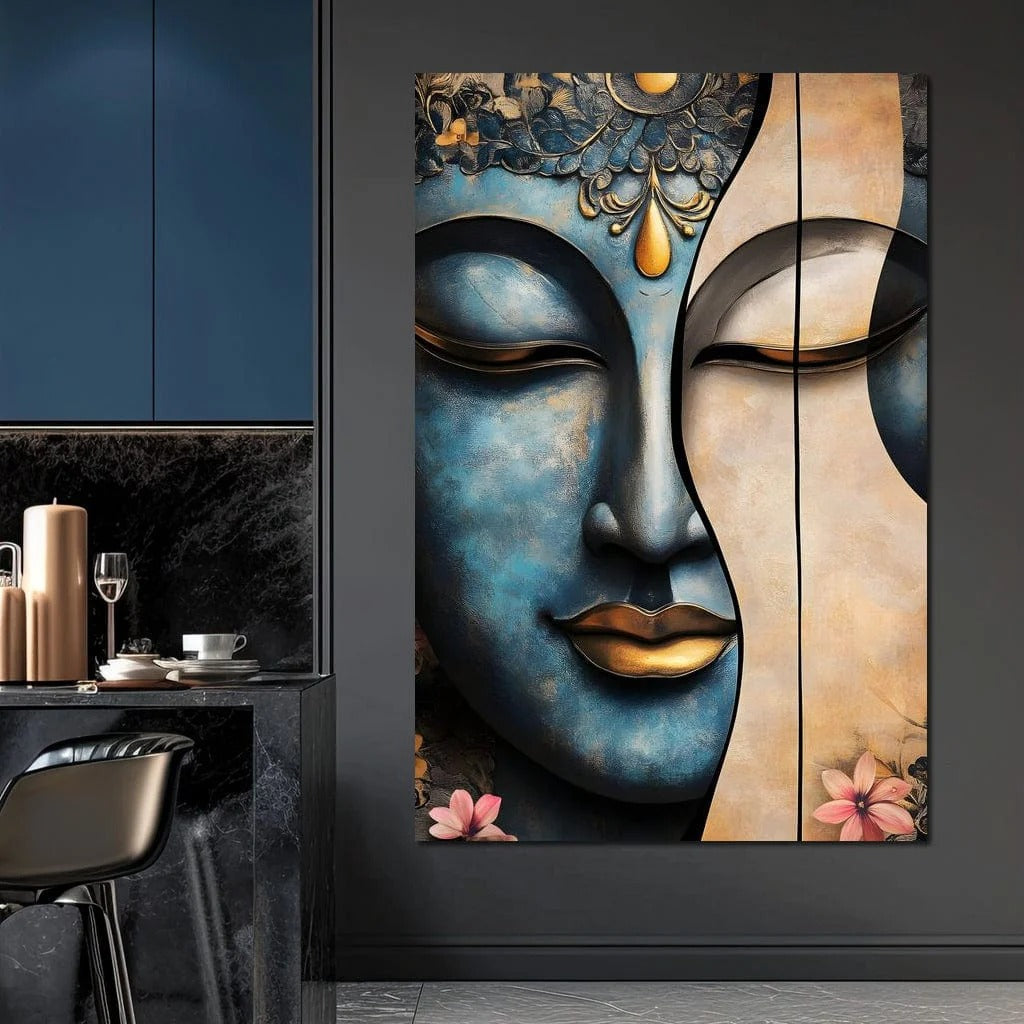 Tablou Canvas Premium LuxCanva® I150, Esenta Dubla, Zen, Armonie, Eleganta, Meditatie, Echilibru, Spiritualitate, Profunzime, Putere Feminina, Living, Dormitor