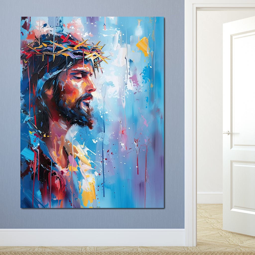 Tablou Canvas Premium LuxCanva® H1044, Reverie Sacra, Iisus, Credinta, Speranta, Mantuire, Har, Emotie, Coroana de Spini, Decor Crestin, Arta Religioasa, Living, Dormitor