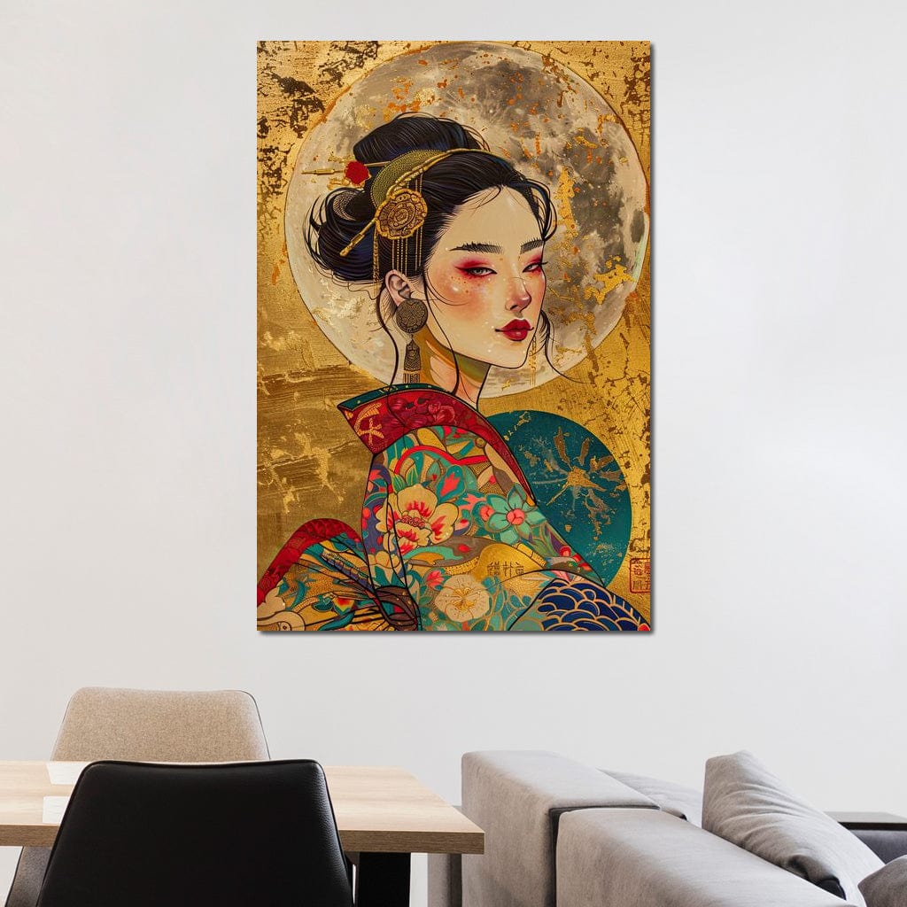Tablou Canvas Premium LuxCanva® G1059, Misterul Unei Gheise , Japonia, Oriental, Kimono, Detalii, Eleganta, Samurai, Gheisa, Living, Dormitor