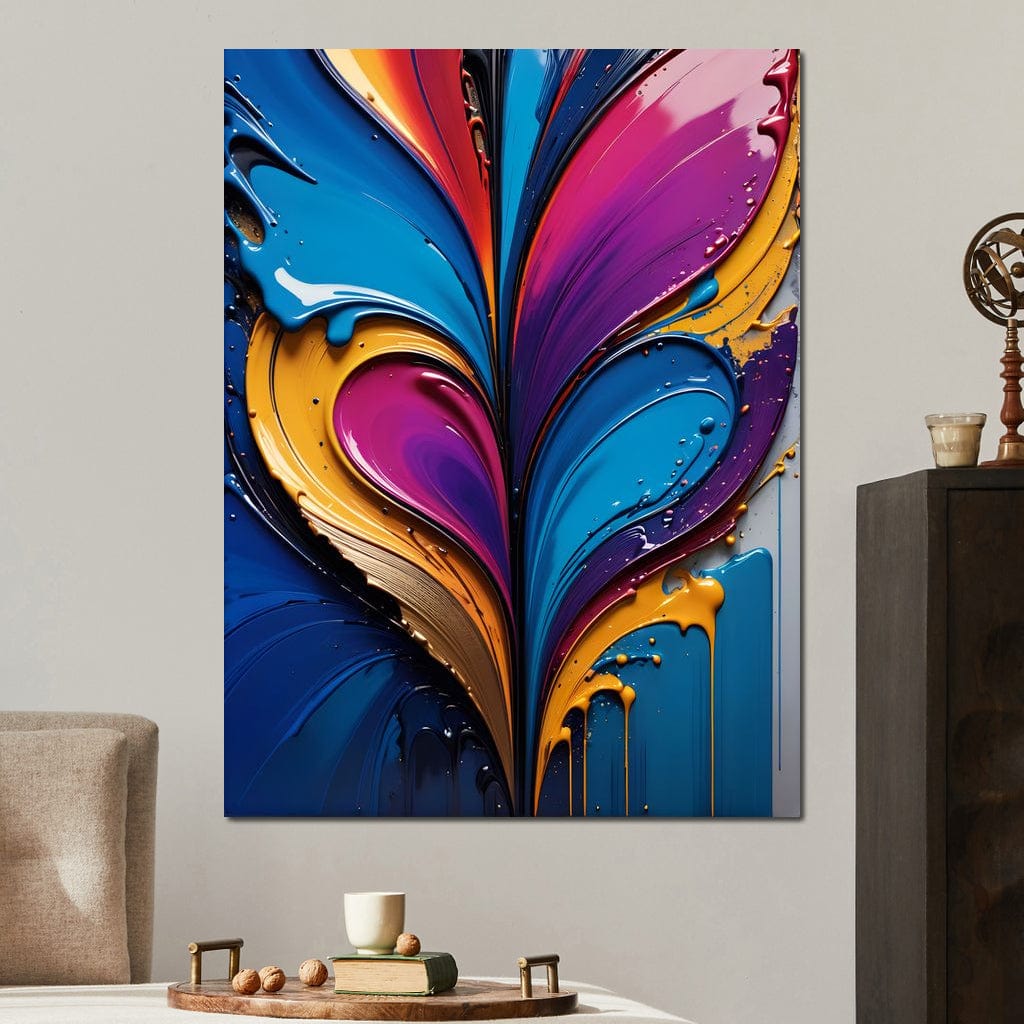 Tablou Canvas Premium LuxCanva® E1040, Aripile Vietii, Abstract, Fluid, Texturat, Aripi, Calm, Living Room, Culori vibrante