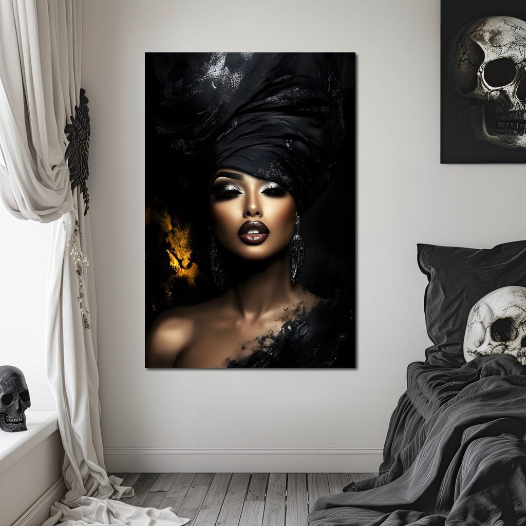 Tablou Canvas Premium, LuxCanva® G1102, Magia Intunericului, Zeita, Black, Noapte, Imperial, Eleganta, Luxury, Diva, Intuneric, Living, Dormitor