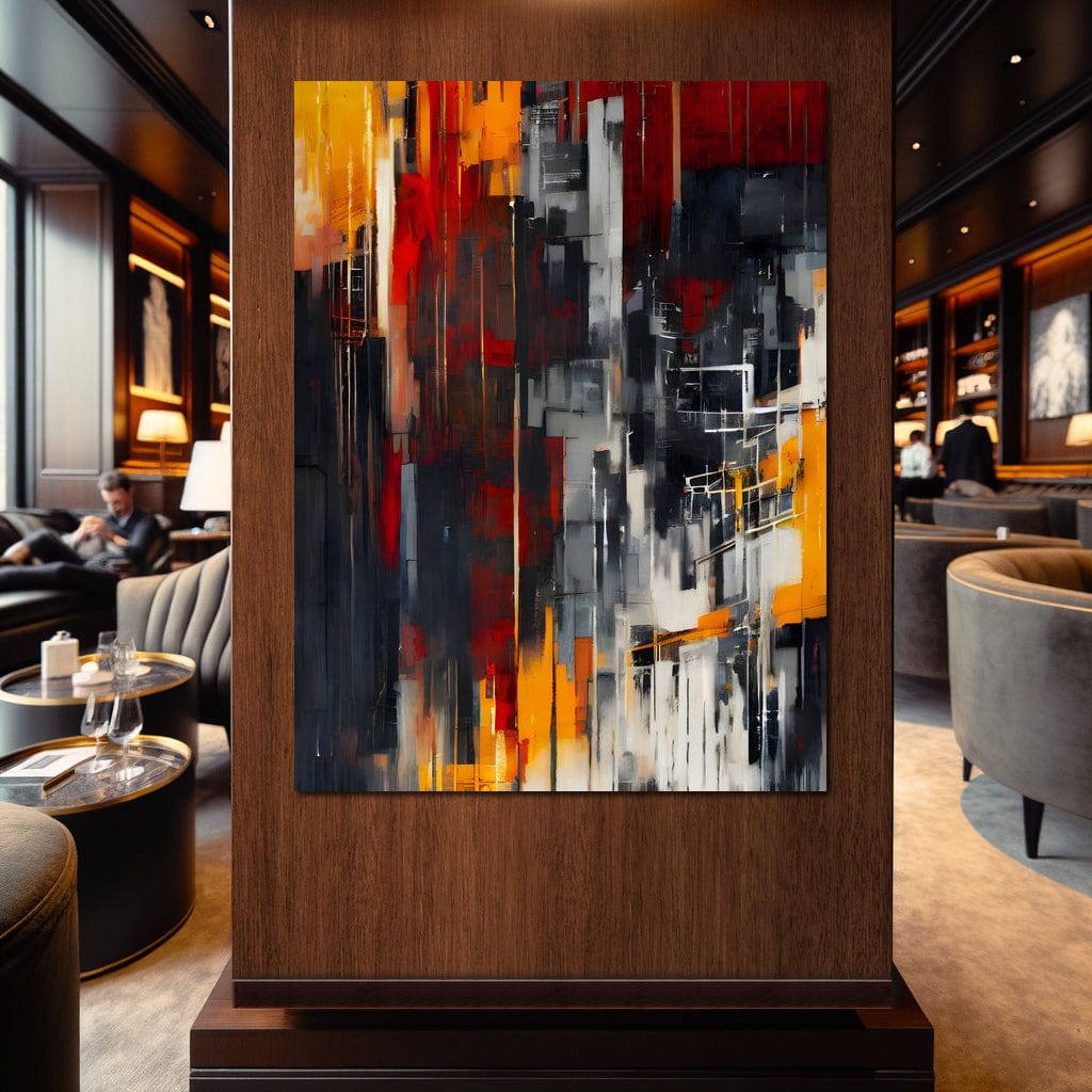 Tablou Canvas Premium, LuxCanva® O1025, Fragmente de Infinit, Foc, Tacere, Adanc, Ecou, Timp, Destin, Ziduri, Labirint, Ardere, Fracturi, Apus, Umbre, Oras, Geometrii, Birou, Living, Dormitor