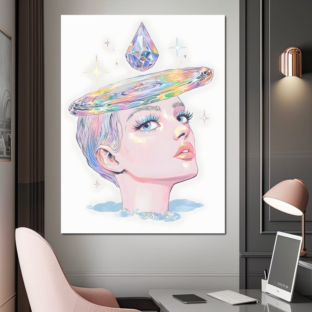 Tablou Canvas Premium, LuxCanva® G1209, Cosmosul din Priviri, Galaxie, Diamant, Univers, Gand, Stelar, Cristal, Coroana, Vise, Eteric, Suflet, Calatoare, Infinit, Taina, Salon, Birou, Living, Dormitor