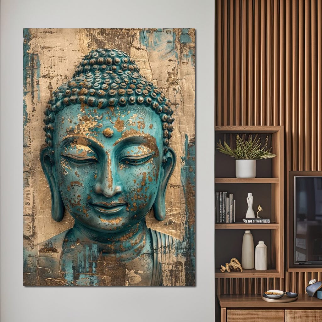 Tablou Canvas Premium LuxCanva® I137, Aur Interior, Buddha, Zen, Spiritualitate, Meditatie, Contemplare, Transformare, Liniste, Armonie, Arta, Stropi, Living, Dormitor