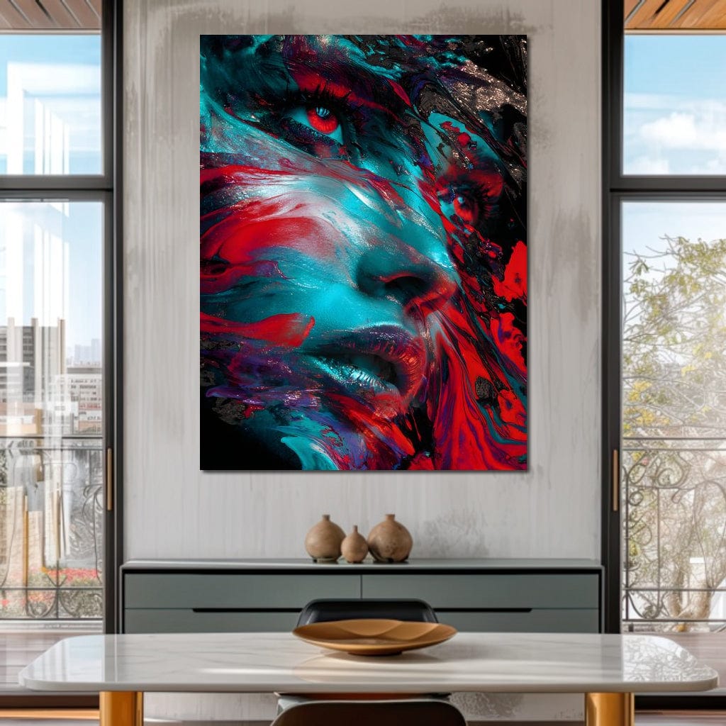 Tablou Canvas Premium, LuxCanva® G1235, Foc si Valuri, Metamorfoza, Flux, Vortex, Dorinta, Lichid, Etern, Renastere, Foc, Gheata, Neon, Cinematic, Colorat, Chip, Abstract, Salon, Living, Dormitor