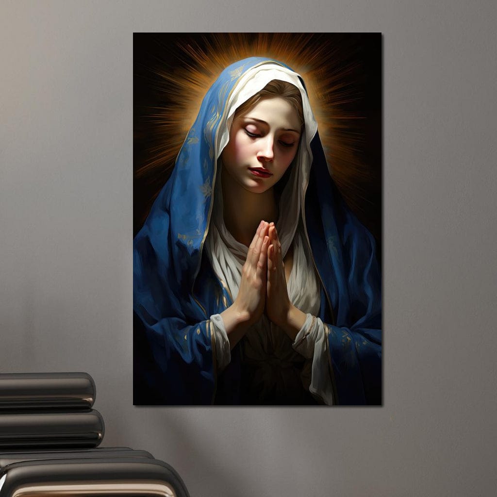 Tablou Canvas Premium LuxCanva® H1038, Blandetea Divina, Fecioara Maria, Rugaciune, Lumina, Credinta, Pace, Har, Blandete, Divin, Arta Religioasa, Living, Dormitor