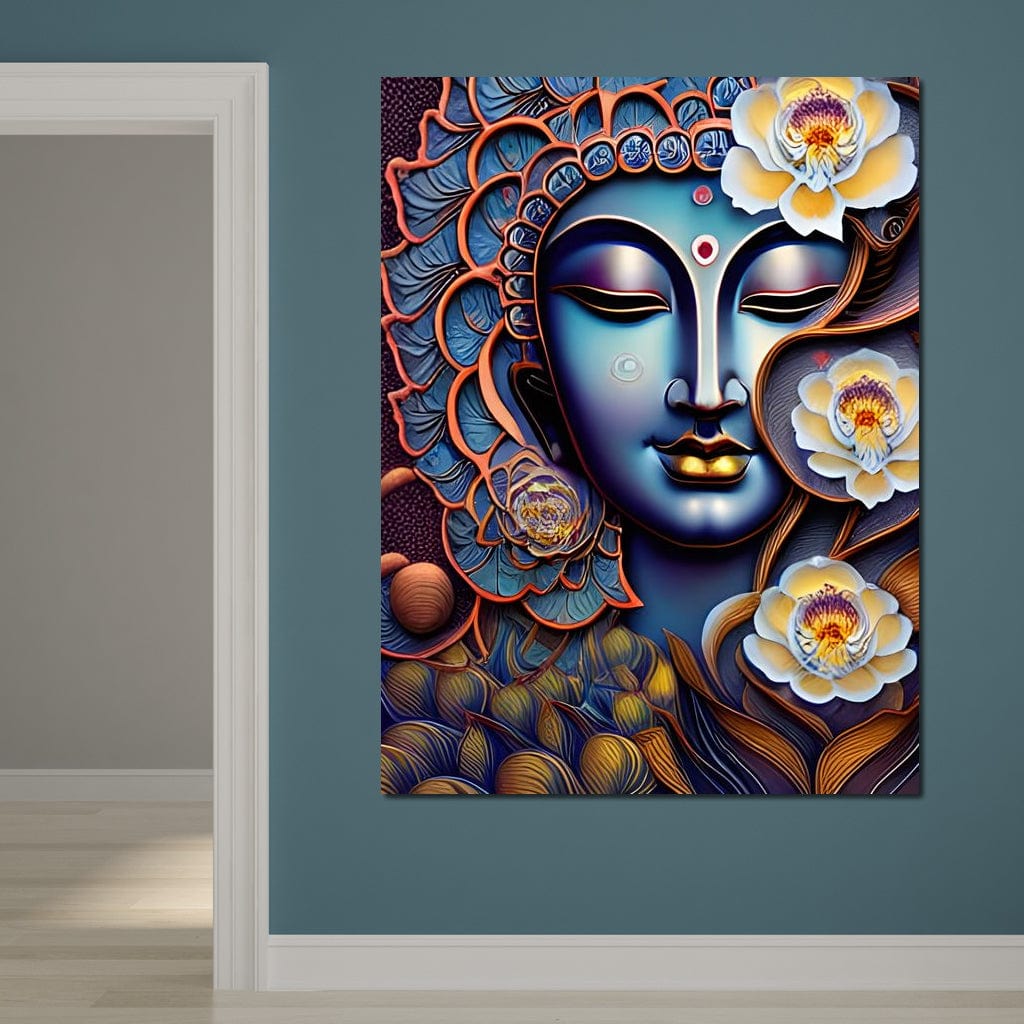 Tablou Canvas Premium LuxCanva® I120, Inflorirea Spiritului, Buddha, Zen, Iluminare, Pace Interioara, Spiritualitate, Armonie, Meditatie, Flori, Lotus, Urna, Living, Dormitor