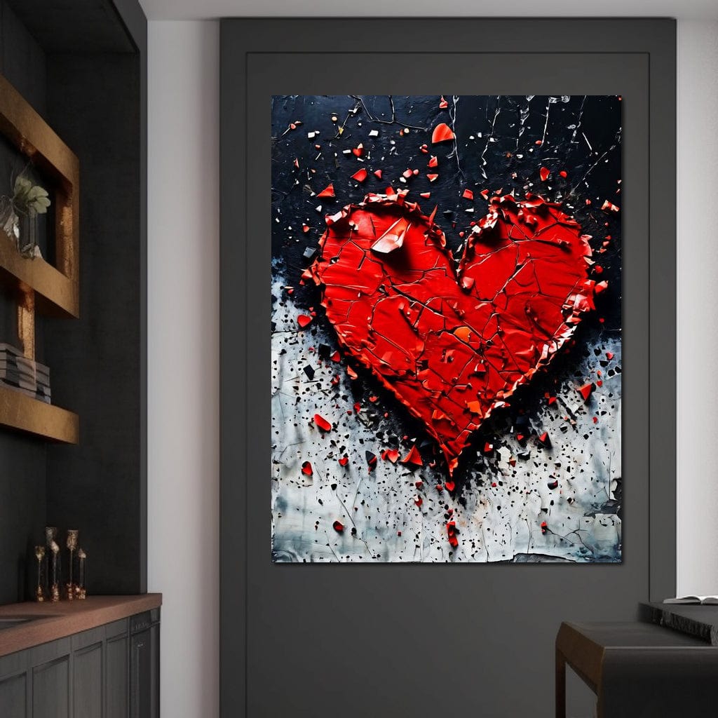 Tablou Canvas Premium LuxCanva® E1007, Dragoste in Ruine, Iubire, Fragilitate, Pasiune, Ruptura, Emotie, Living Room, Culori vibrante