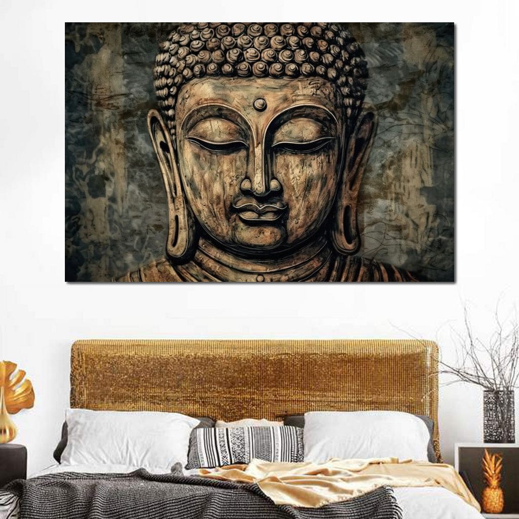 Tablou Canvas Premium LuxCanva® I142, Calm Interior, Buddha, Zen, Echilibru, Meditatie, Spiritualitate, Contemplare, Armonie, Traditie, Reflexie, Living, Dormitor