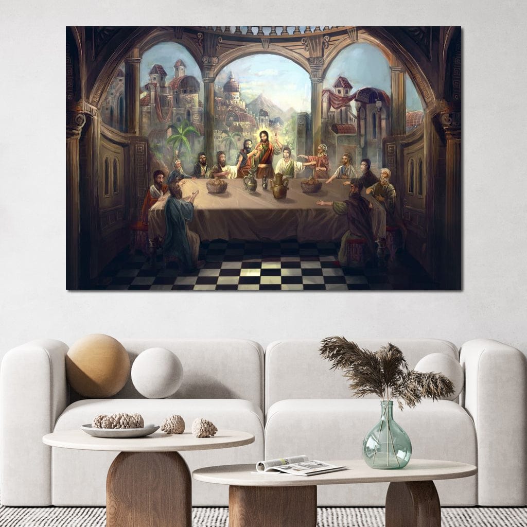 Tablou Canvas Premium LuxCanva® H1023 Cina lui Hristos , Legamant, Iisus, Taina, Iubire, Apostoli, Armonie, Har, Divin, Mantuitor, Living, Dormitor