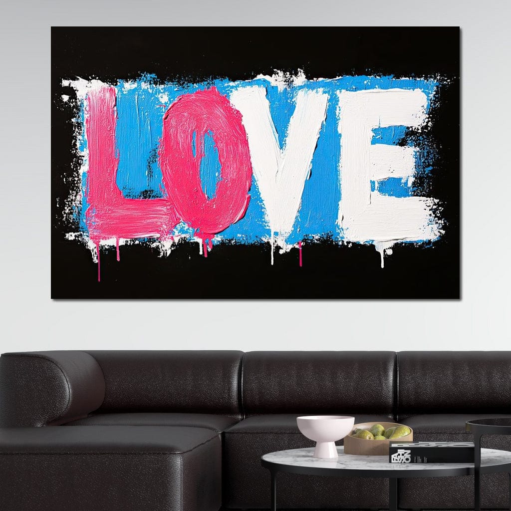 Tablou Canvas Premium LuxCanva® E1016, Dragoste in Tuse Vibrante, Culori, Iubire, Contrast, Love, Vibrant, Living Room, Culori vibrante