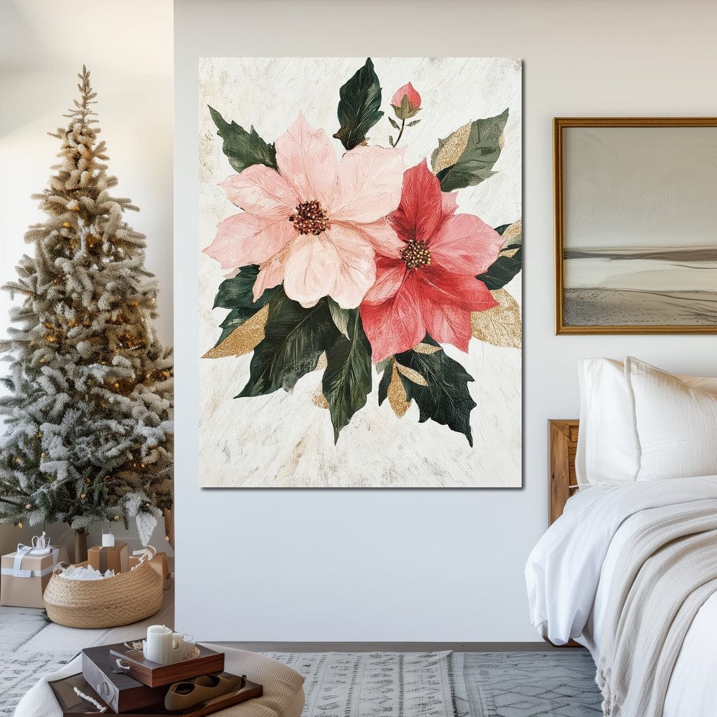 Tablou Canvas Premium LuxCanva® D1053, Aranjament Floral de Sarbatori , Flori, Aranjament, Decor, Craciun, Buchet, Living, Culori vibrante