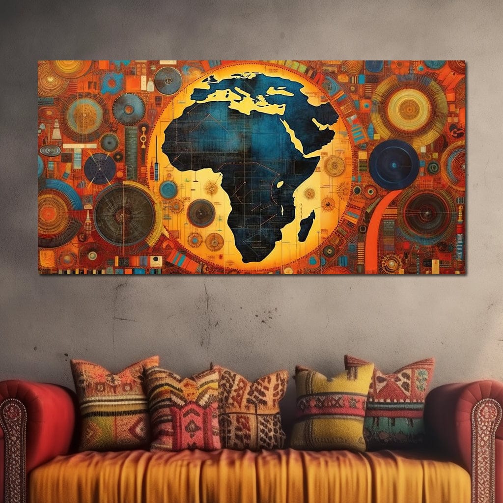 Tablou canvas cu harta africii stilizata, tablou canvas pentru perete