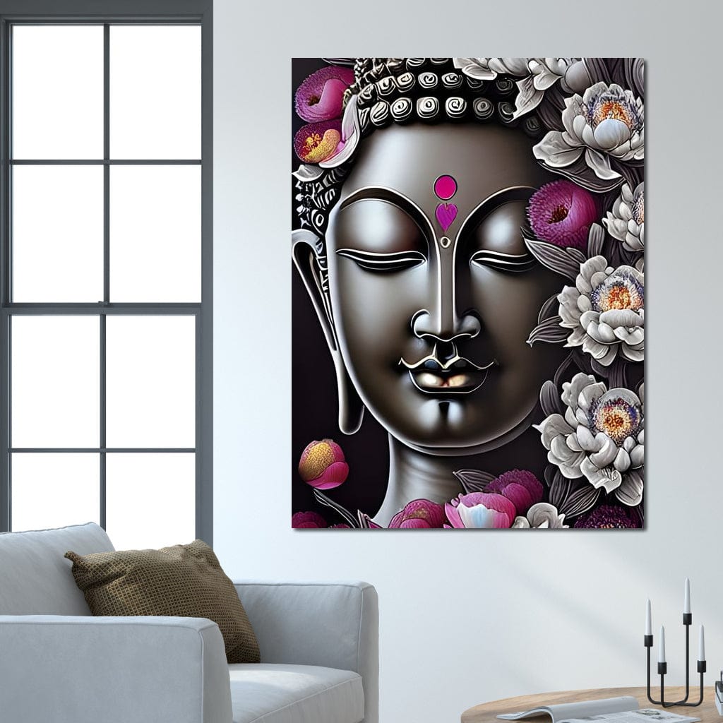 Tablou Canvas Premium LuxCanva® I122, Lotusul Iluminarii, Buddha, Zen, Iluminare, Pace Interioara, Spiritualitate, Armonie, Meditatie, Flori, Lotus, Inima, Living, Dormitor