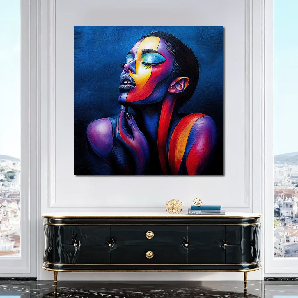 Tablou Canvas Premium, LuxCanva® G1165, O Clipa de Liniste, Tacere, Foc, Umbra, Stralucire, Interioara, Ea, Coloristica, Ganduri, Piele, Dor, Meditatie, Fotomodel, Birou, Living, Dormitor