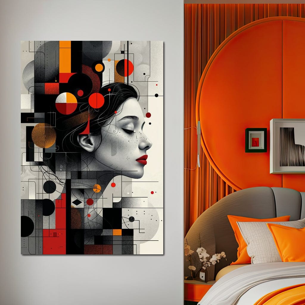 Tablou Canvas Premium, LuxCanva® G1125, Arhitectura Gandului, Abstract, Geometric, Digital, Tehnologie, Suflet, Visare, Neuronal, Conexiune, Living, Dormitor