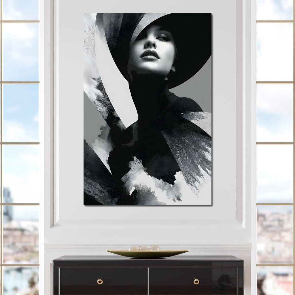 Tablou Canvas Premium, LuxCanva® G1218, Poem in Alb si Negru, Eleganta, Lady, Putere, Silueta, Umbra, Muza, Gratie, Eternitate, Intuneric, Regina, Lumina, Taina, Salon, Birou, Living, Dormitor