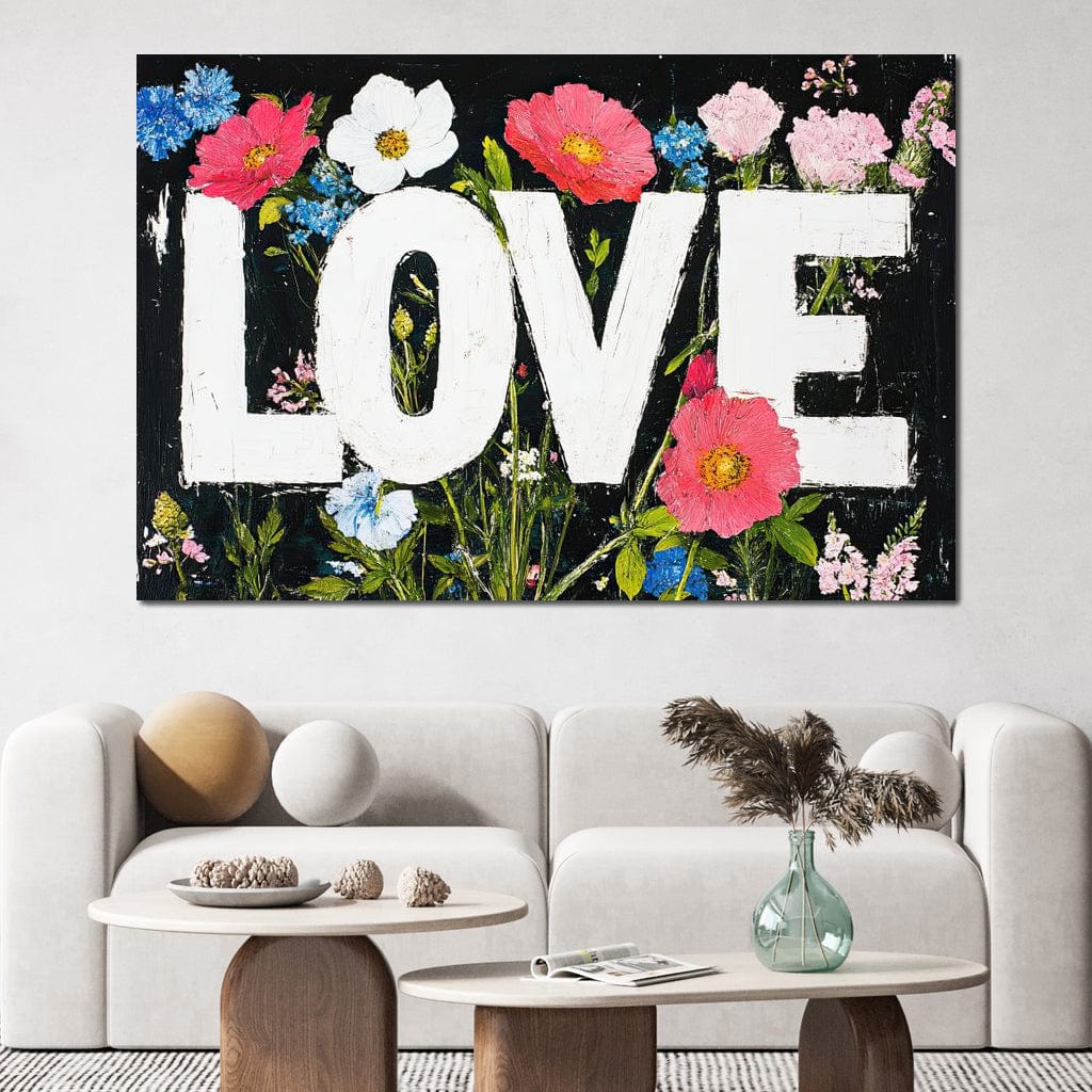 Tablou Canvas Premium LuxCanva® E1012, Florile Iubirii, Flori, Arta, Modern, Artistic, Dragoste, Living Room, Culori vibrante