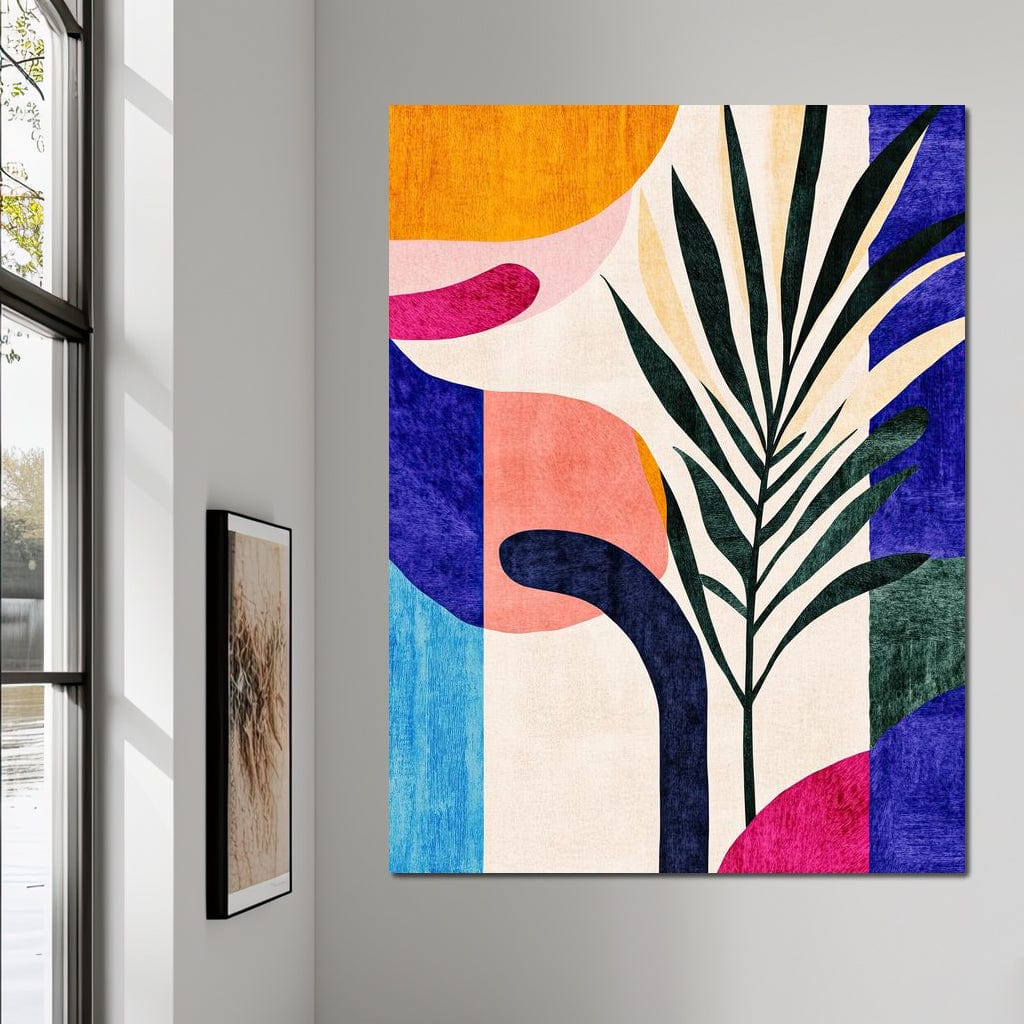 Tablou Canvas Premium, LuxCanva® J1008, Tropice Abstracte, Frunze, Culori, Caldura, Exotic, Palmier, Decorativ, Vesela, Plante, Atmosfera, Living, Dormitor