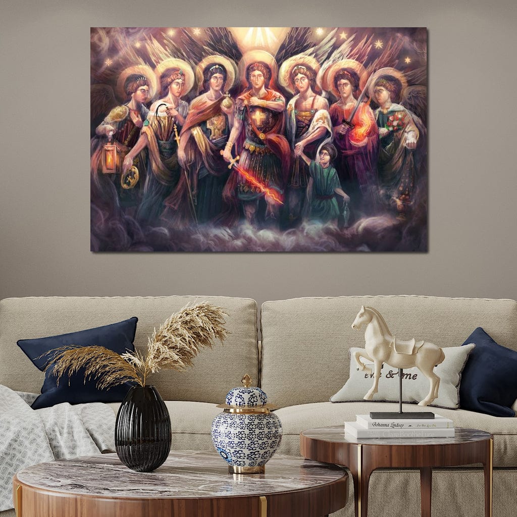 Tablou Canvas Premium LuxCanva® H1024 Puterea Arhanghelilor , Sabie, Forta, Inger, Speranta, Protectie, Divinitate, Arhanghel, Credinta, Living