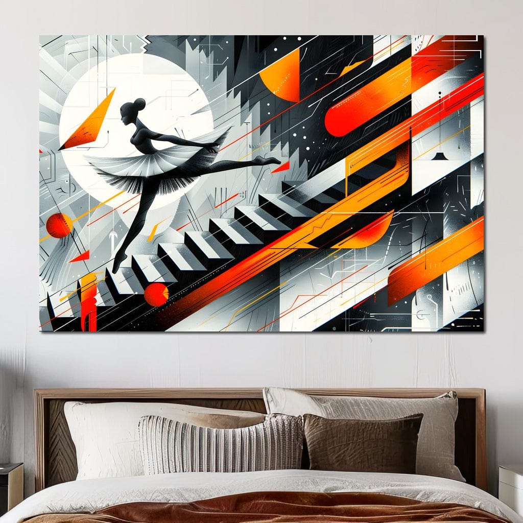 Tablou Canvas Premium, LuxCanva® G1115, Balet in Cosmos, Clape, Balerina, Ritm, Zbor, Simfonie, Vizual, Gratie, Scari, Univers, Living, Dormitor