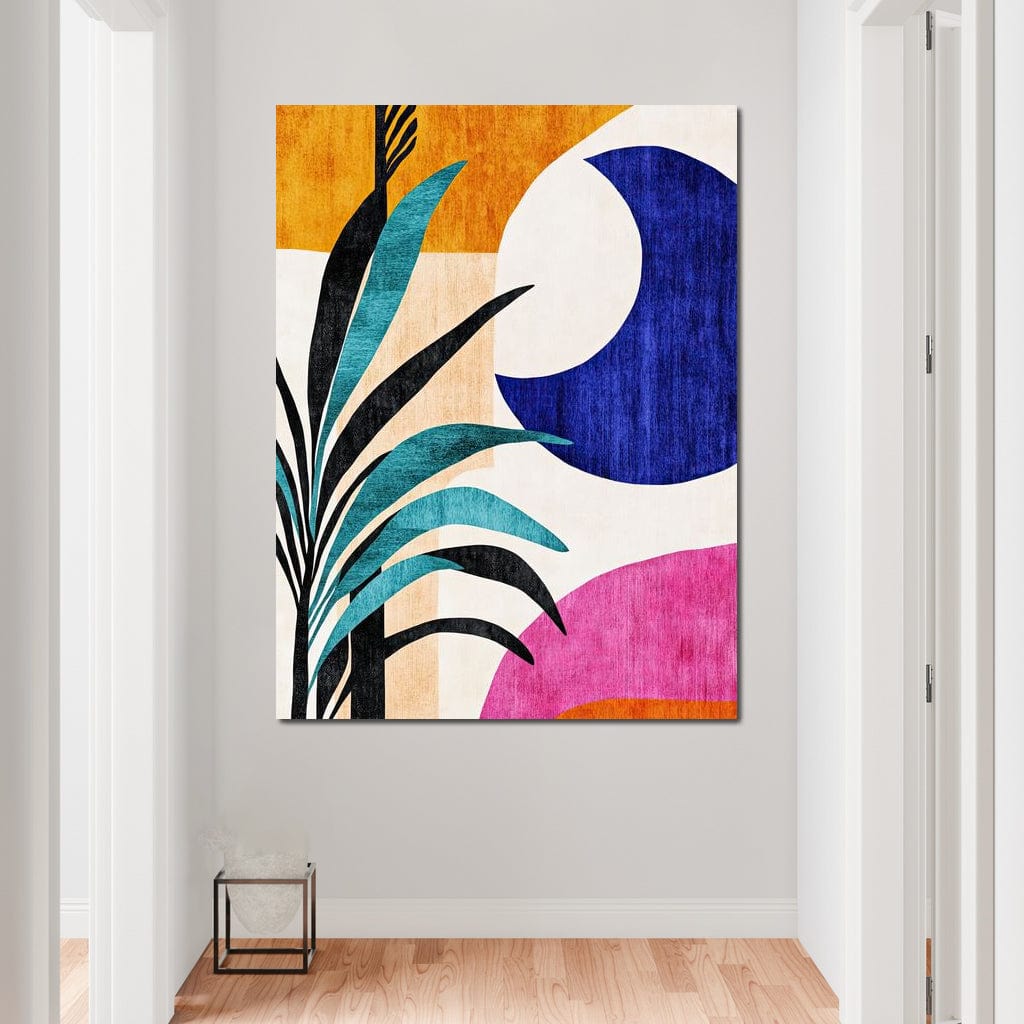 Tablou Canvas Premium, LuxCanva® J1011, Dialog Intre Forme, Frunza, Valuri, Liniste, Forme, Geometrie, Arhitectura, Abstract, Estival, Anotimp, Semiluna, Living, Dormitor