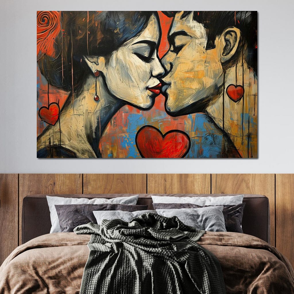 Tablou Canvas Premium LuxCanva® E1039, Iubire Nemuritoare, Romantism, Atractie, Apropiere, Iubire, Pasiune, Living Room, Culori vibrante