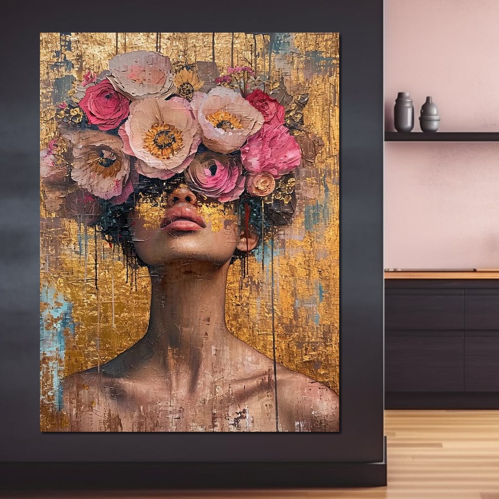 Tablou Canvas Premium LuxCanva® G1032, Poezie in Petale Pastel , Coroana, Natura, Simbioza, Romantism, Artistic, Armonie, Living, Dormitor