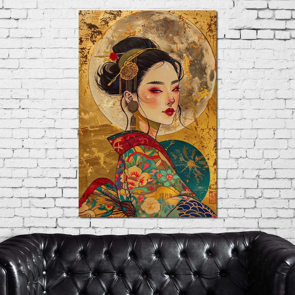 Tablou Canvas Premium LuxCanva® G1059, Misterul Unei Gheise , Japonia, Oriental, Kimono, Detalii, Eleganta, Samurai, Gheisa, Living, Dormitor