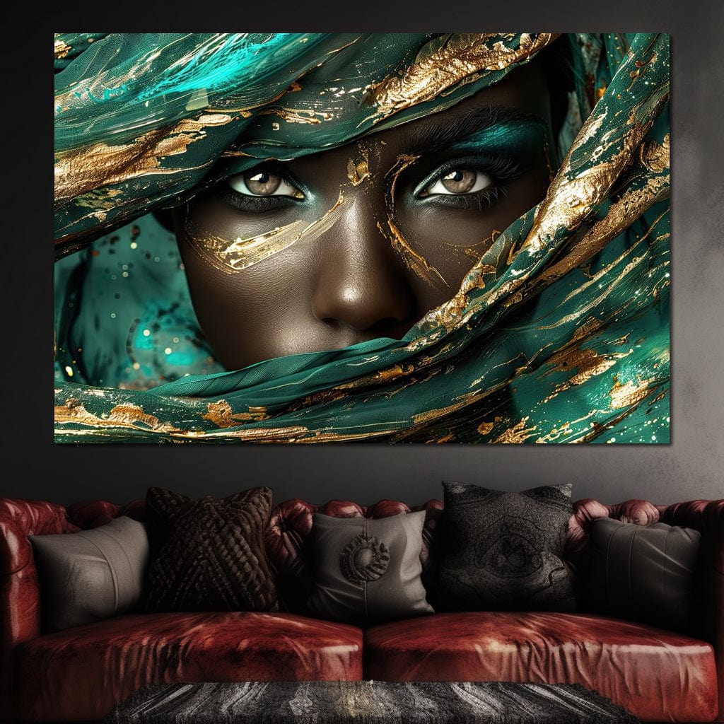 Tablou Canvas Premium LuxCanva® G1026, Ochi ce Spun Povesti , Oriental, Regina, Desert, Verde, Ochi, Boem, Smarald, Living, Dormitor