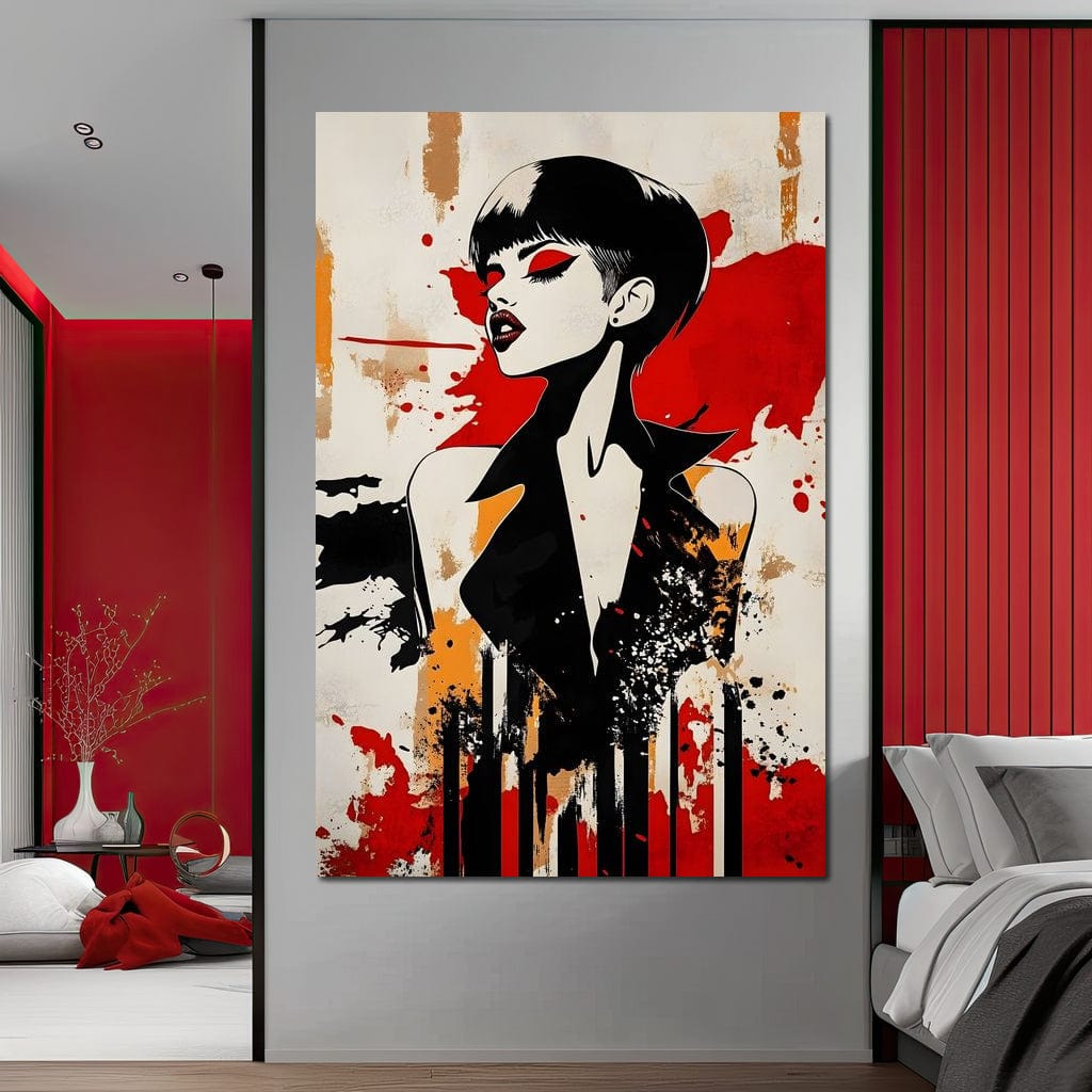 Tablou Canvas Premium, LuxCanva® G1111, Arta Rebeliunii, Rosu, Graffiti, Joc, Strada, Haos, Culoare, Seductie, Rebela, Pictura, Expozitie, Living, Dormitor