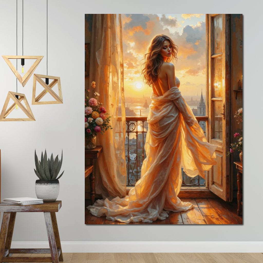 Tablou Canvas Premium, LuxCanva® G1240, Sclipiri de Dor,  Rasarit, Raza, Seara, Melancolie, Fragil, Frumusete, Vraja, Hipnotic, Diafan, Senzualitate, Emotie, Decoratiune, Zeita, Salon, Living, Dormitor