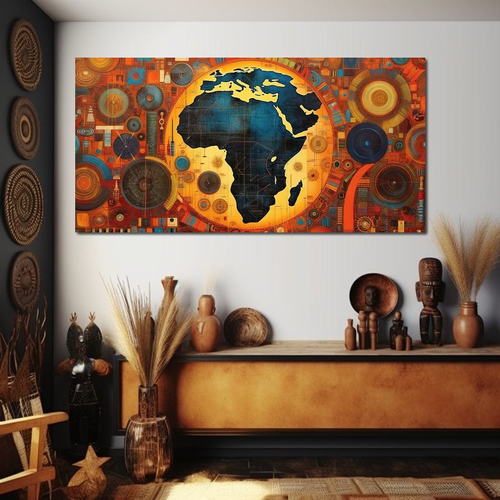 Tablou canvas decorativ cu tablou canvas cu harta africii stilizata