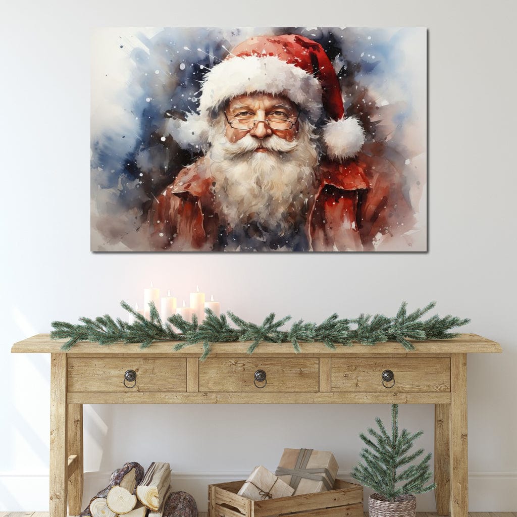 Tablou Canvas Premium, LuxCanva® D1032, Un Batranel numit Craciun ,  Blandete, Privire, Rosu, Ochelari, Portret, Living Room, Culori vibrante