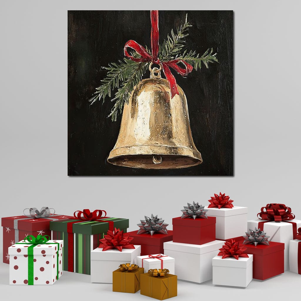 Tablou Canvas Premium LuxCanva® D1009, Clopotelul Auriu , Decoratiune, Glob, Auriu, Clopotel, Living Room, Culori vibrante