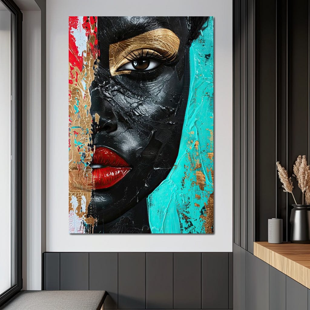 Tablou Canvas Premium LuxCanva® GV1051, Frumusete Rupta, Contrast, Aur, Textura, Abstract, Privire, Stralucire, Chip, Emotie, Living, Dormitor