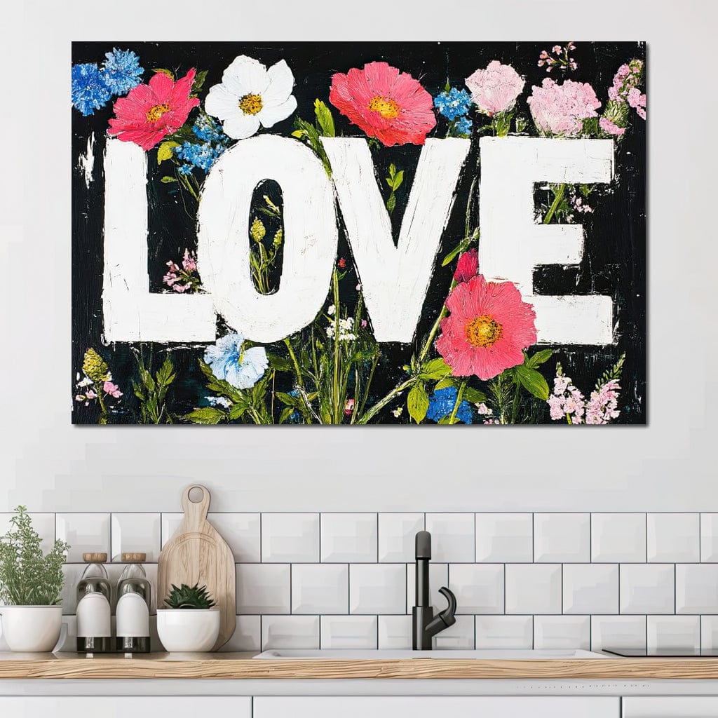 Tablou Canvas Premium LuxCanva® E1012, Florile Iubirii, Flori, Arta, Modern, Artistic, Dragoste, Living Room, Culori vibrante