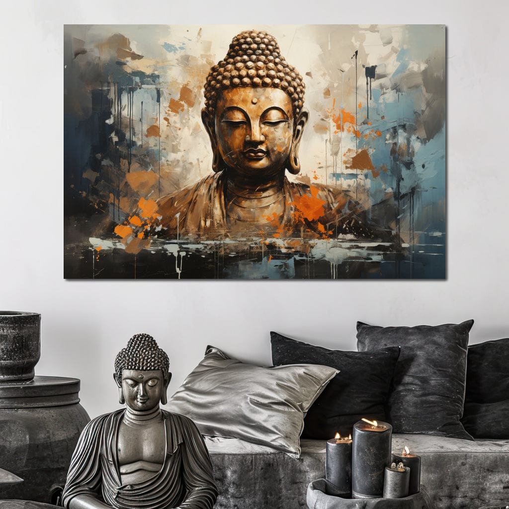 Tablou Canvas Premium LuxCanva® I140, Serenitate Abstracta. Buddha, Zen, Echilibru, Meditatie, Spiritualitate, Contemplare, Armonie, Traditie, Reflexie, Living, Dormitor