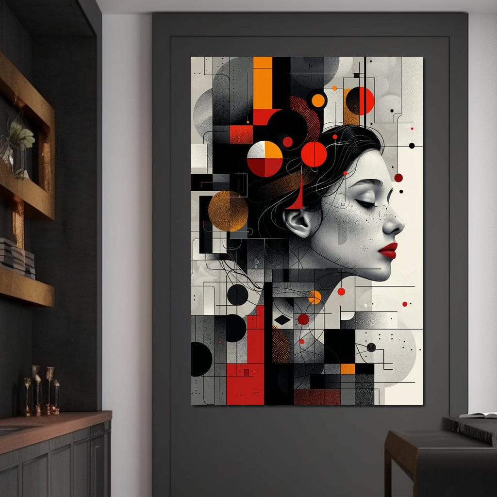 Tablou Canvas Premium, LuxCanva® G1125, Arhitectura Gandului, Abstract, Geometric, Digital, Tehnologie, Suflet, Visare, Neuronal, Conexiune, Living, Dormitor