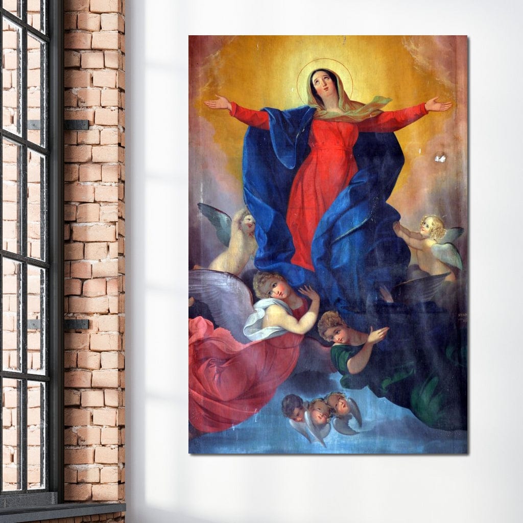 Tablou Canvas Premium LuxCanva® H1021 Armonie Celesta , Ingeri, Fecioara, Inaltare, Divina, Frumusete, Protectie, Speranta, Dans, Living, Dormitor