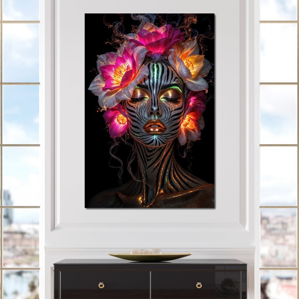 Tablou Canvas Premium, LuxCanva® G1243, Zebra Celesta, Cosmic, Flori, Foc, Nocturn, Spirit, Regina, Lumina, Electric, Metamorfoza, Vis, Flacara, Neon, Mistic, Energie, Tacere, Salon, Living, Dormitor