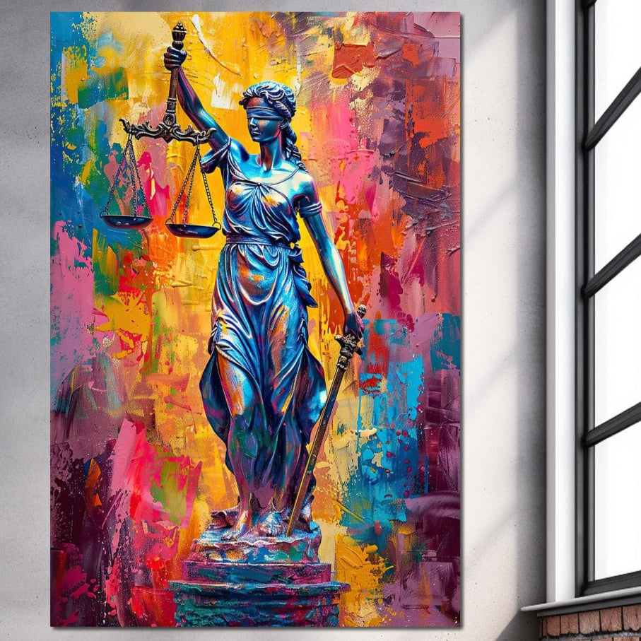 Tablou Canvas Premium, LuxCanva® O1042, Themis, Zeita Justitiei, Echilibru, Dreptate, Putere, Simbol, Balanta, Sabie, Echitate, Lege, Ordine, Adevar, Autoritate, Integritate, Birou, Living, Dormitor