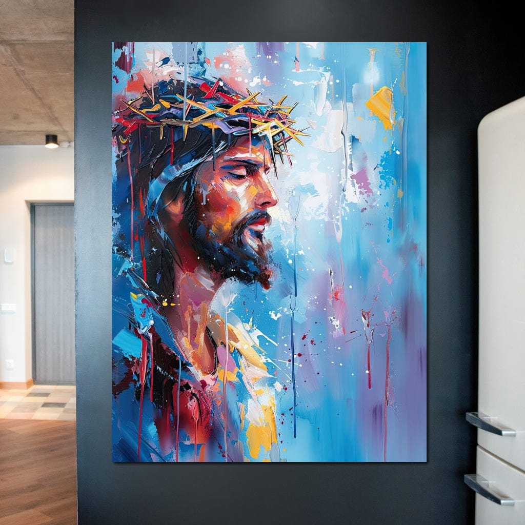 Tablou Canvas Premium LuxCanva® H1044, Reverie Sacra, Iisus, Credinta, Speranta, Mantuire, Har, Emotie, Coroana de Spini, Decor Crestin, Arta Religioasa, Living, Dormitor