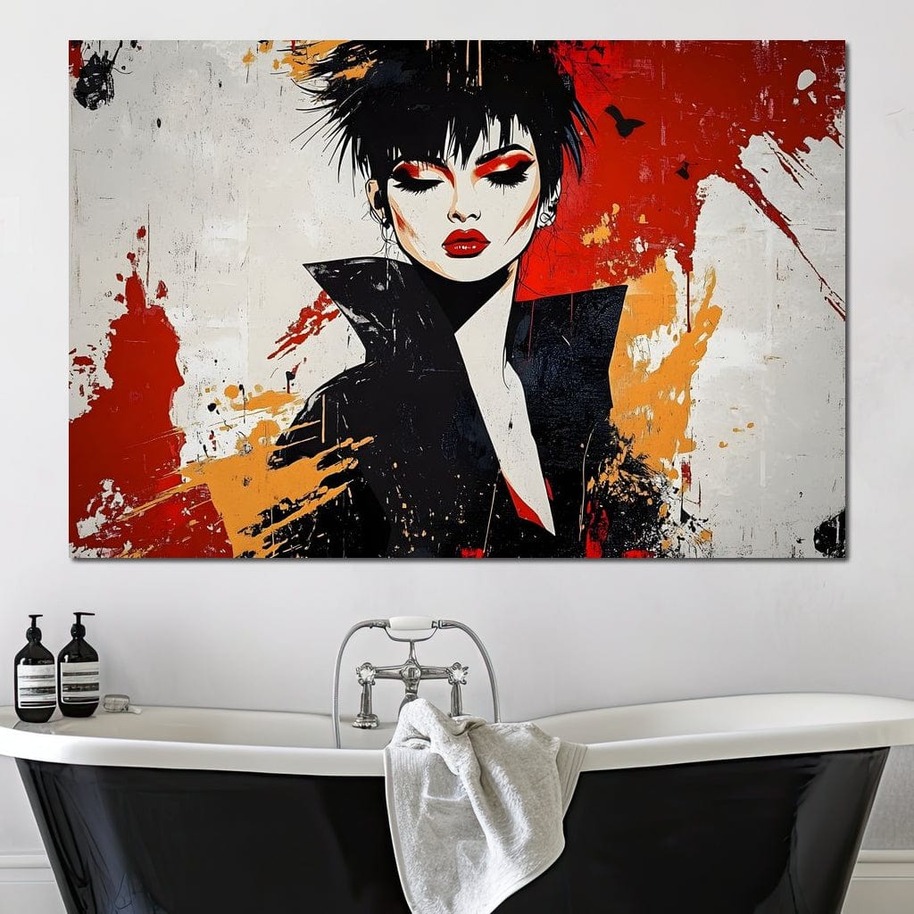 Tablou Canvas Premium, LuxCanva® G1179, Razboinica Glam,  Queen, Punk, Eleganta, Stil, Vestimentatie, Cartier, Club, Show, Muzica, Adrenalina, Umbre, Buze, Birou, Living, Dormitor