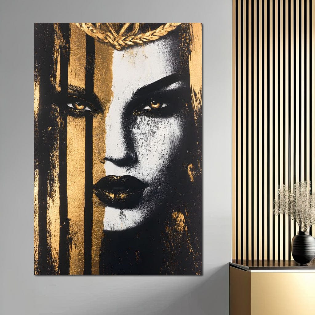 Tablou Canvas Premium, LuxCanva® G1147, Forta Unei Priviri, Privire, Intensa, Texturat, Arta, Mister, Fashion, Lux, Dramatism, Frumusete, Glamour, Metalic, Birou, Living