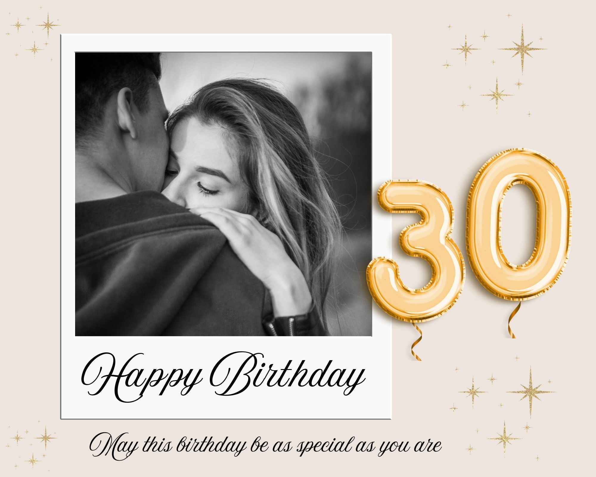 Tablou Canvas Personalizat cu 1 Poza Pentru Aniversari " Happy Birthday 30", PS126