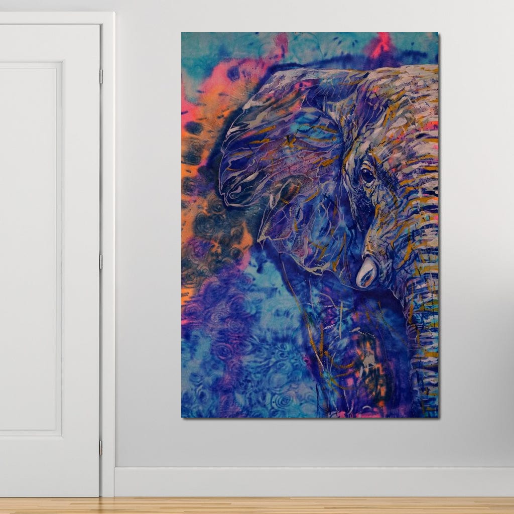 Tablou Canvas Premium, LuxCanva® M1315, Gigantul din Nebuloasa, Abstract, Multicolor, Culori Vibrante, Arta Moderna, Texturat, Elefant, Profil, Fantezie, Birou, Living, Camera Copil