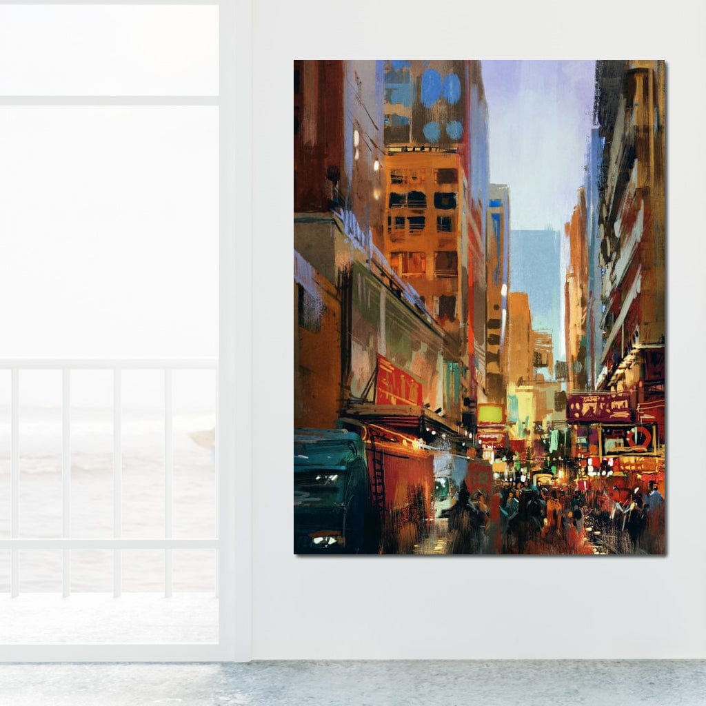 Tablou Canvas Premium, LuxCanva® O1014, Times Square in Culori, Freamat, Urban, Lumini, Strazi, Viata, Fericire, Populatie, Zgomot, Aglomerat, Nocturn, Masini, Metropola, Birou, Living, Dormitor